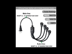 USA-Zertifikat 6Ft 3 Pin Plug 515P zu 3 Way Nema 515R Ac Extension Cord Drei-Stich-Auslass-Splitter