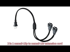 NEMA 1-15P bis 1-15R 2-Spitzen-Verlängerungskabel