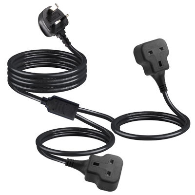 Vereinigtes Königreich 3 Pins bis 2xC13 Weibliche Y Splitter Stromkabel 7A-15A