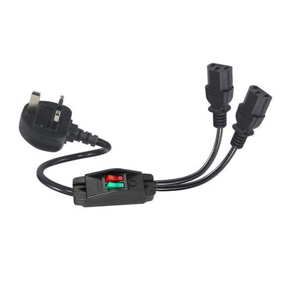 UK Stecker Standard Y-förmig 2 in 1 Wechselstromkabelspalter 7A Beurteilung erfüllt Kundenanforderungen