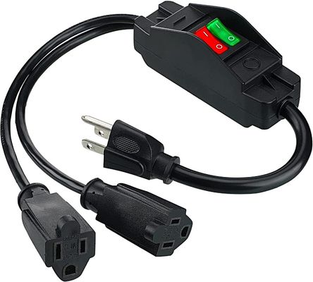 Optional 125V 15A NEMA 5-15 Stecker an 515 Dual Steckdosen US 3Pin Ein-Aus-Schalter Stromverlängerungskabel Y Splitter