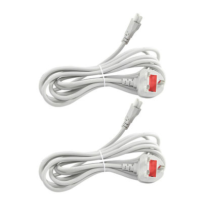 UK 3-Pin C5 Netzkabel 6ft Schwarz Weiß PVC-Mantel BS ROHS-zertifiziert
