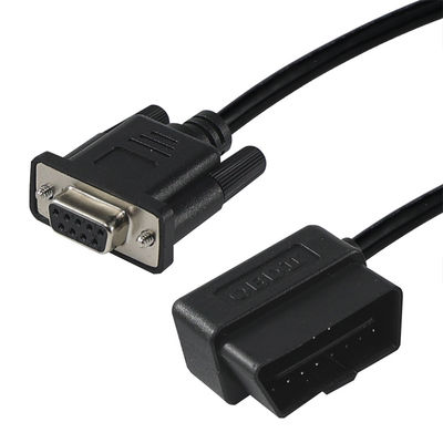 OBD-II-DB9-Diagnose-Adapterkabel mit 16-Pin-Männlich-zu-9-Pin-Serienanschluss für Fahrzeug-Scan-Tool-Schnittstelle