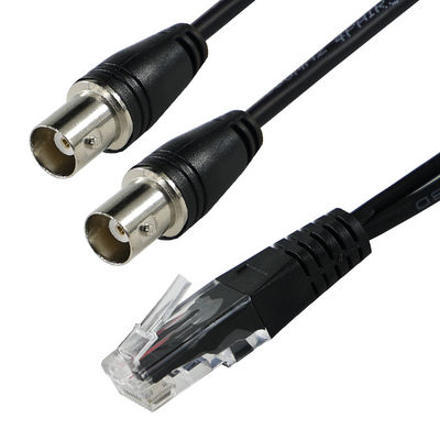 RJ45/RJ48 Männlich-zu-Doppel-BNC-Weiblich-Adapterkabel für T1/E1 Schnittstellen-Signalübertragung Koaxieumwandler SplitterA