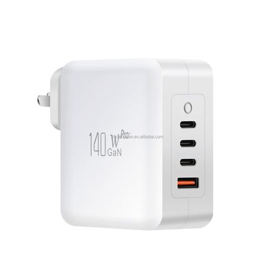 140 Watt GaN PD-Ladegerät mit 3 USB-C- und 1 USB-A-Anschluss