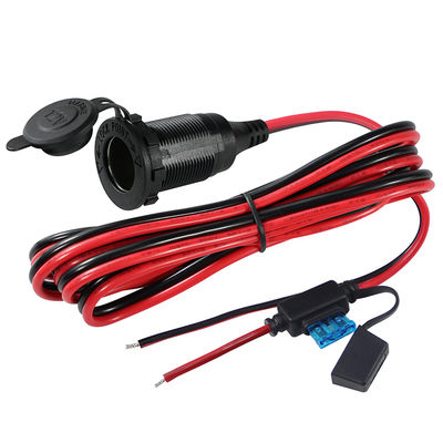 12V 24V Zigarettenanzünder Steckdose zu Zinndrahtkabel mit Inline-Sicherung