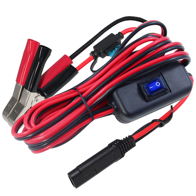 SAE to Alligator Clip Batterykabel mit Inline-Sicherung und Schalter - 12V Stromverlängerungsschleife für Solar, Automobil, DIY