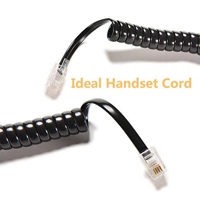 RJ9 RJ11 RJ12 Schwarze Telefonleitung Kabel Spirale Telefonkabel 24AWG 350MHz