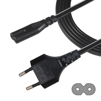 VDE zugelassenes Stromkabel für Laptop mit EU 2PIN-Stecker und IEC C7 C8