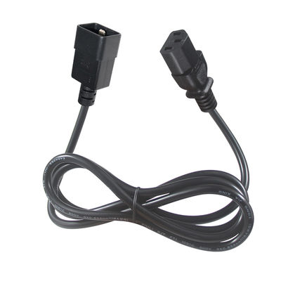 10A IEC Weibliche Endung C20 bis C13 Stromkabel VDE 2 Ft Schwarzes Verlängerungskabel