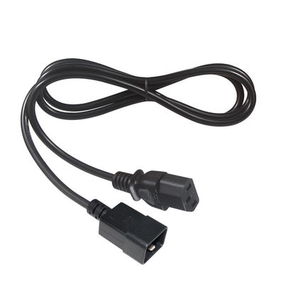 10A IEC Weibliche Endung C20 bis C13 Stromkabel VDE 2 Ft Schwarzes Verlängerungskabel