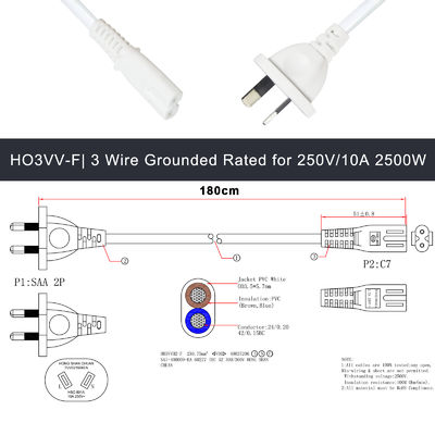 ROHS-Standard Abbildung 8 2 Spitze C7 Stromkabel 2Pin Ps5 Stromkabel