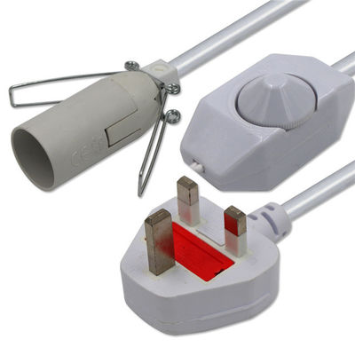 Salzlampenhalter E27 Stromkabel mit 6 Fuß H03VVH2-F 0,75mm/2C UK 3Pin Stecker