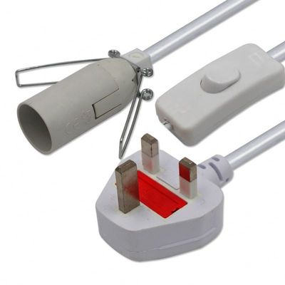 Salzlampenhalter E27 Stromkabel mit 6 Fuß H03VVH2-F 0,75mm/2C UK 3Pin Stecker