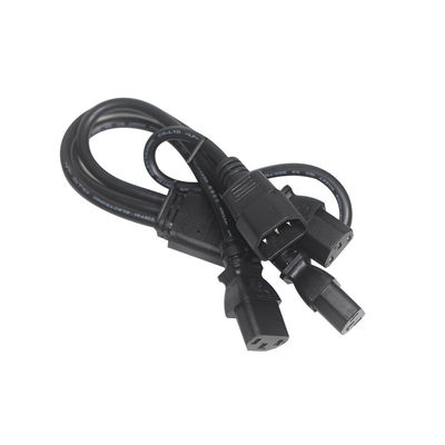 Dauerhafte OEM ODM Leistung C14 C13 3-Wege Splitter Verlängerungskabel 0,8m IP11