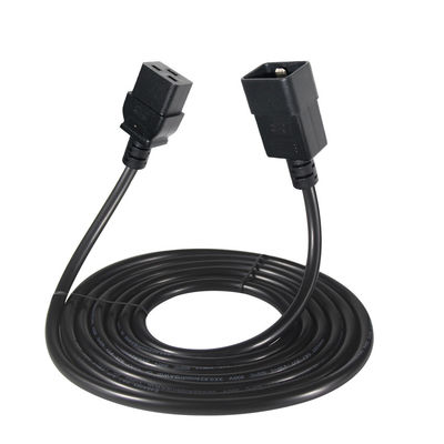 IEC C19 auf C20 Netzkabel 1,5m PVC-Mantel 220V EU-Stecker