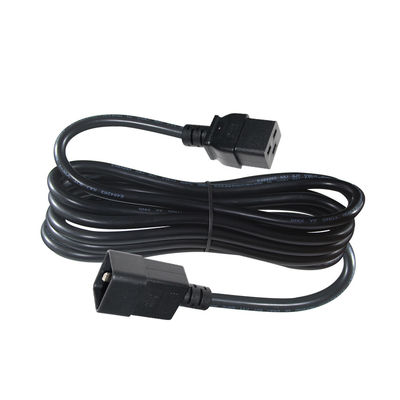 IEC C19 auf C20 Netzkabel 1,5m PVC-Mantel 220V EU-Stecker