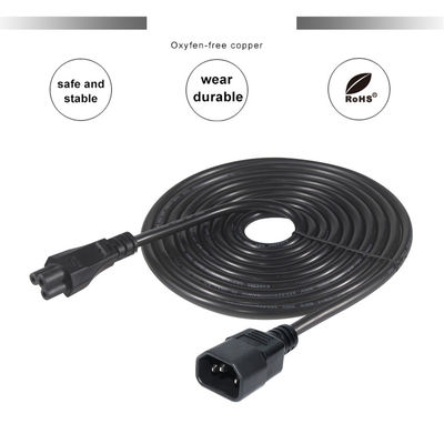 1Ft C14 Leiter Universal-Laptop-Stromkabel mit IEC C5 weiblicher Endverlängerungskabel