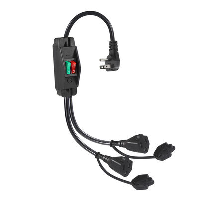 15A/125V Flat Plug Inline 1 Main Line 2 Sub Nema 515P 3Pin Y Typ Splitter Stromkabel mit Schalter