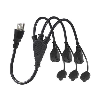 USA-Zertifikat 6Ft 3 Pin Plug 515P zu 3 Way Nema 515R Ac Extension Cord Drei-Stich-Auslass-Splitter