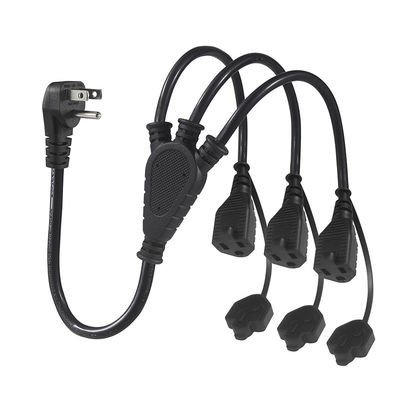 USA-Zertifikat 6Ft 3 Pin Plug 515P zu 3 Way Nema 515R Ac Extension Cord Drei-Stich-Auslass-Splitter