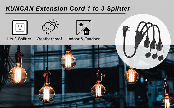USA-Zertifikat 6Ft 3 Pin Plug 515P zu 3 Way Nema 515R Ac Extension Cord Drei-Stich-Auslass-Splitter