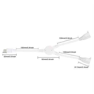125V 13A Stromkabel NEMA5-15P zu NEMA 5-15R 1 bis 2 Y Splitter SJT 16AWG 3 Draht