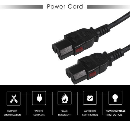 Schließen Sie uns ein Stecker an Iec C15 Desktop Computer Stromkabel 16AWG- 18AWG