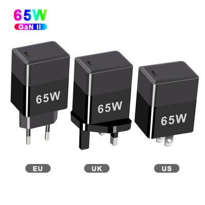 Kurzschlussschutz 65W GaN-Ladegerät mit QC4.0 PD- und USB-C-Anschluss EU/US/UK
