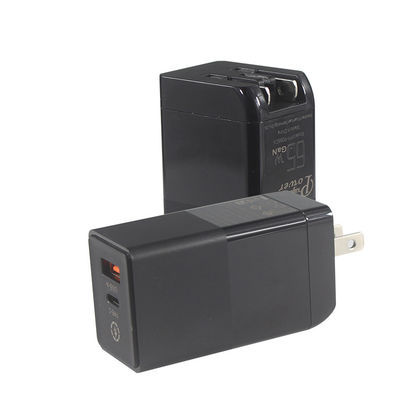 Portable Charging 65W 2 Ports Kleines PD Schnellladegerät mit GaN Galliumnitrid
