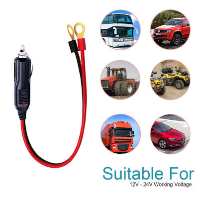 1M Spt-2 12V 24V Solarstromkabel Auto Zigarettenanzünder Männlicher Adapter zum 2 Ring Terminal
