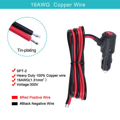 ON OFF Schalter Winkel Zigarettenanzünder Männlicher Stecker Autolader Solarstromkabel 18AWG 16AWG
