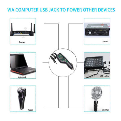 12VDC 24VDC Zigarettenauflühler zum DC-Jack 2,1-mm-Zigarrenstromkabel