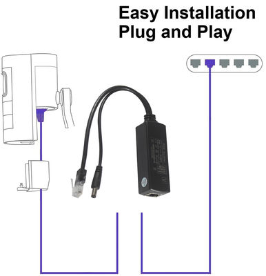 1 Gbps Gigabit 12V 3A PoE Splitter Adapter für IP-Kamera-Zubehör-Port