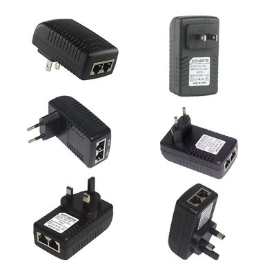 Gleichstromanschluss 2 RJ45 Ports POE Injektor Stromversorgung 24V 1a Für IP-Kamera