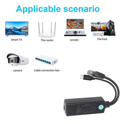 IEEE802.3af RJ45 TYPE-C Kabel 12v 24v 48v POE Splitter Strom über Ethernet-Adapter