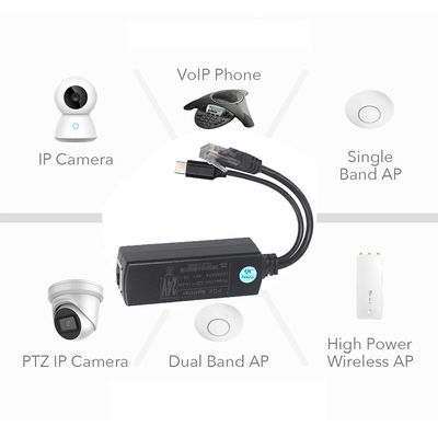 IEEE802.3af RJ45 TYPE-C Kabel 12v 24v 48v POE Splitter Strom über Ethernet-Adapter