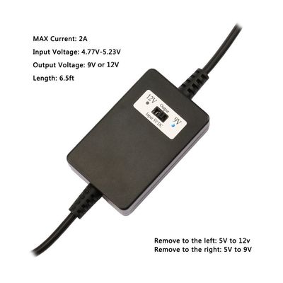 2A Ausgangsstrom 1,5m USB A Männlich zu DC5521 Umrichter 12V DC zu 5V/9V/12V Step Up Kabel