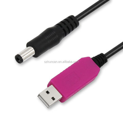 Weißer 3A 2,1 mm 5 Volt auf 9 Volt USB-Wandler für USB-Spannungskabel