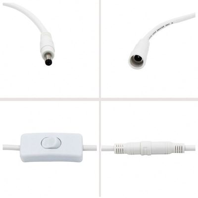 Individuelles 12V Gleichstromverlängerungskabel 5,5*2,5 mm Mann zu Frau mit Schalter 120cm