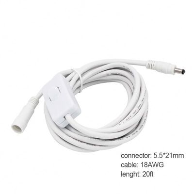 Individuelles 12V Gleichstromverlängerungskabel 5,5*2,5 mm Mann zu Frau mit Schalter 120cm