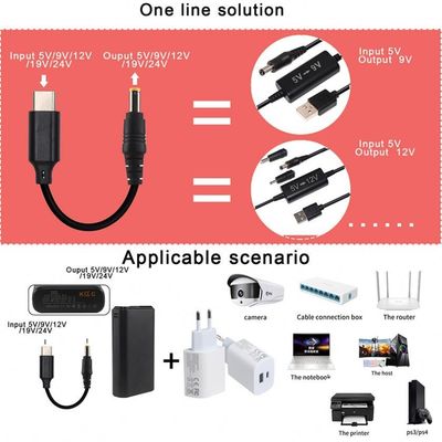 20V 15V 9V 5V PD Ladekabel USB Typ C 3.1 Männlich zu DC Männlich 5521 5525mm Stecker