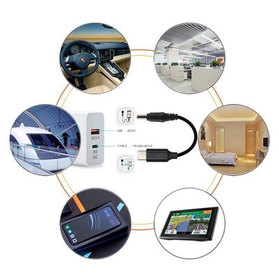 20V 15V 9V 5V PD Ladekabel USB Typ C 3.1 Männlich zu DC Männlich 5521 5525mm Stecker