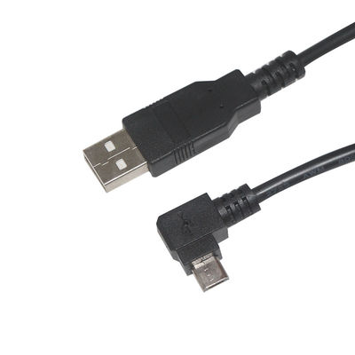 Schwarzes Micro-USB-Datenkabel für Kamera und MP3 1m 1,5m Zöpfschutz