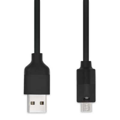Schwarzes Micro-USB-Datenkabel für Kamera und MP3 1m 1,5m Zöpfschutz