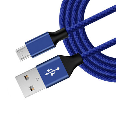 Original schwarzes Mikro-USB-Datenkabel 6 Fuß lang Nylon geflochten für Mobiltelefon MP3