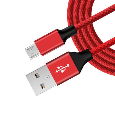 Original schwarzes Mikro-USB-Datenkabel 6 Fuß lang Nylon geflochten für Mobiltelefon MP3