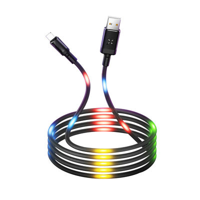 Sprachsteuerung Farbenfrohe LED-Leuchte Mikro-USB-Datenkabel für Telefon-Strom-Datenlader