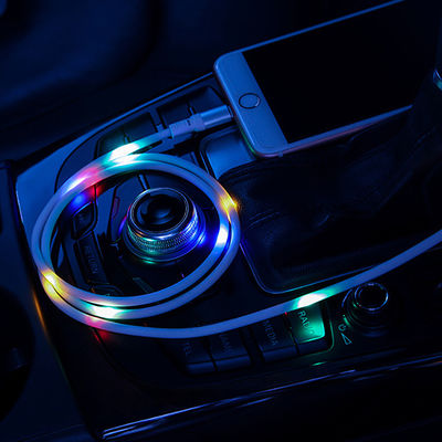 Sprachsteuerung Farbenfrohe LED-Leuchte Mikro-USB-Datenkabel für Telefon-Strom-Datenlader