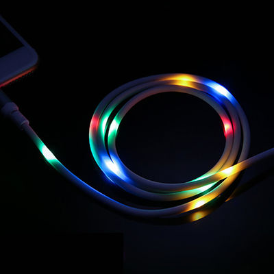 Sprachsteuerung Farbenfrohe LED-Leuchte Mikro-USB-Datenkabel für Telefon-Strom-Datenlader